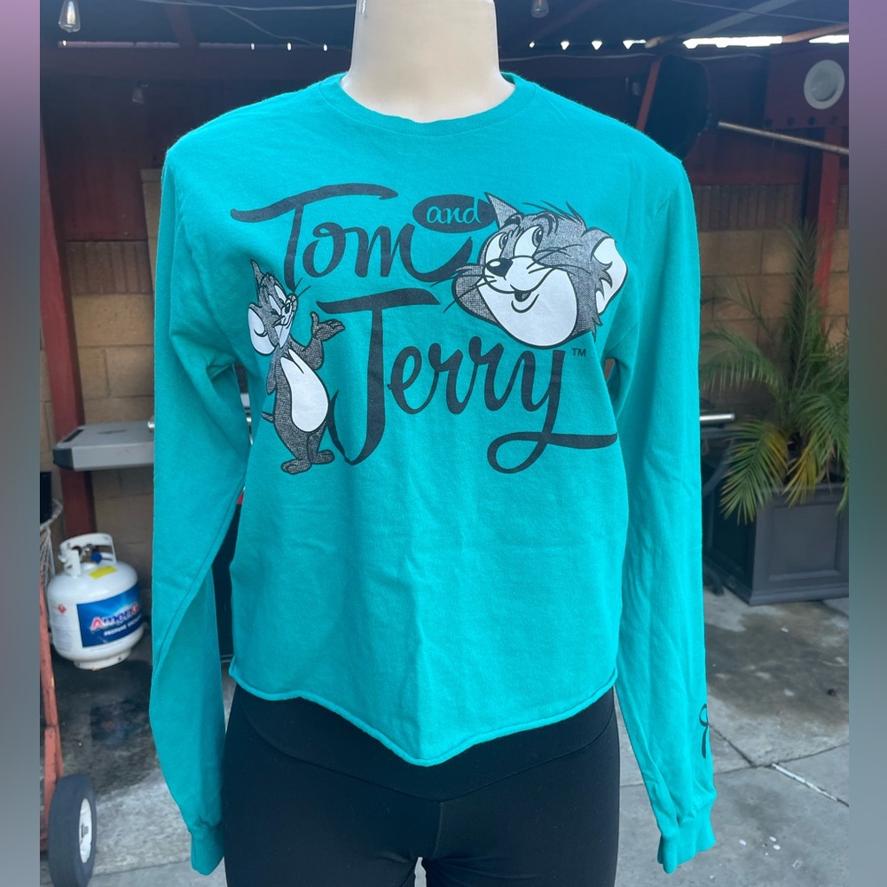 Teal Tom and Jerry Long Sleeve Shirt